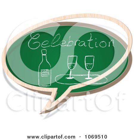 Clipart Celebration Chalkboard Word Balloon - Royalty Free Vector Illustration by Andrei Marincas