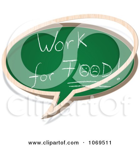 Clipart Work For Food Chalkboard Word Balloon - Royalty Free Vector Illustration by Andrei Marincas