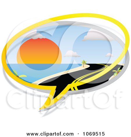 Clipart Beach Word Balloon - Royalty Free Vector Illustration by Andrei Marincas