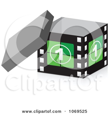 Clipart 3d Take One Filmstrip Box - Royalty Free Vector Illustration by Andrei Marincas