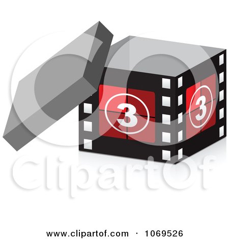 Clipart 3d Take Three Filmstrip Box - Royalty Free Vector Illustration by Andrei Marincas