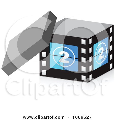 Clipart 3d Take Two Filmstrip Box - Royalty Free Vector Illustration by Andrei Marincas