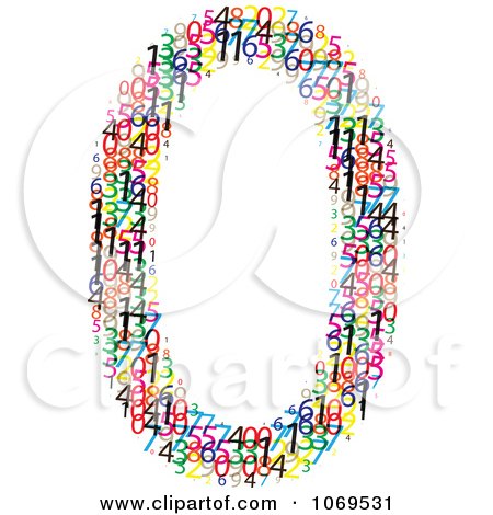 Clipart Colorful Digits Making Number 0 - Royalty Free Vector Illustration by Andrei Marincas