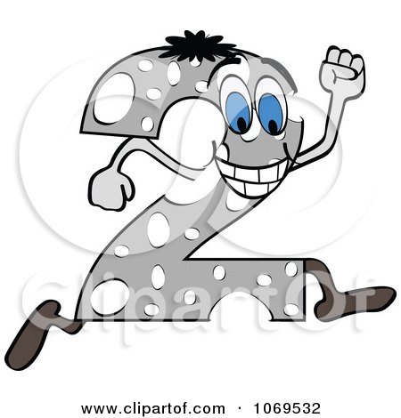 Clipart Running Gray Number 2 - Royalty Free Vector Illustration by Andrei Marincas