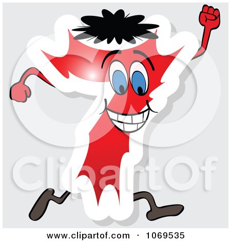 Clipart Running Red Number 7 - Royalty Free Vector Illustration by Andrei Marincas