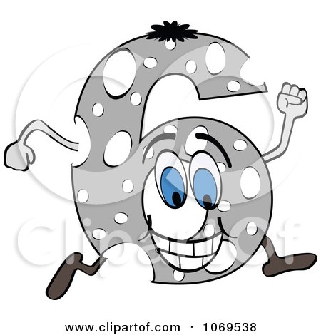 Clipart Running Gray Number 6 - Royalty Free Vector Illustration by Andrei Marincas