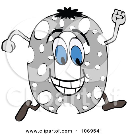 Clipart Running Gray Number 0 - Royalty Free Vector Illustration by Andrei Marincas