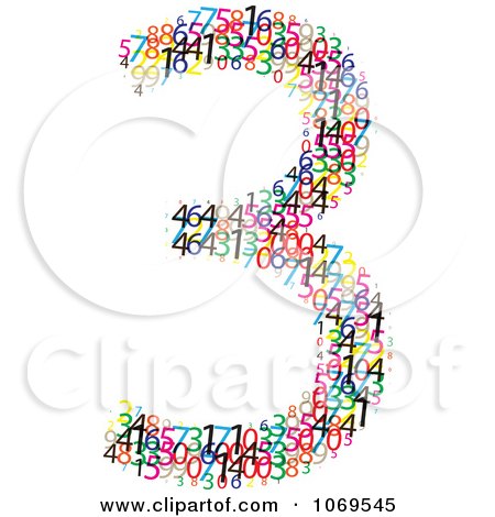 Clipart Colorful Digits Making Number 3 - Royalty Free Vector Illustration by Andrei Marincas