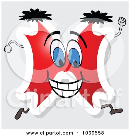 Clipart Running Red Letter H - Royalty Free Vector Illustration by Andrei Marincas