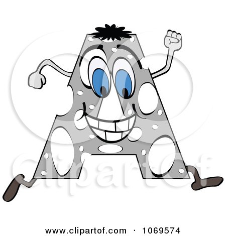 Clipart Running Gray Letter A - Royalty Free Vector Illustration by Andrei Marincas