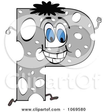 Clipart Running Gray Letter P - Royalty Free Vector Illustration by Andrei Marincas