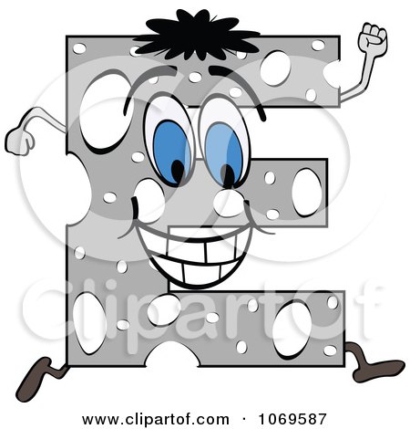 Clipart Running Gray Letter E - Royalty Free Vector Illustration by Andrei Marincas