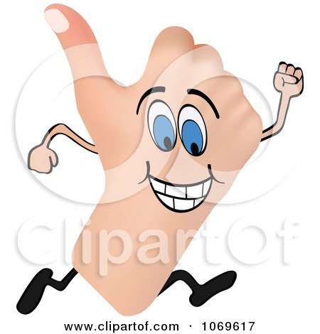 Clipart Running Thumbs Up Hand - Royalty Free Vector Illustration by Andrei Marincas