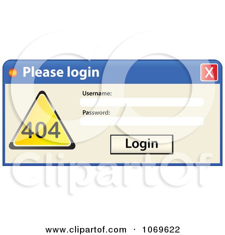 Clipart Please Login Computer Popup 2 - Royalty Free Vector Illustration by Andrei Marincas