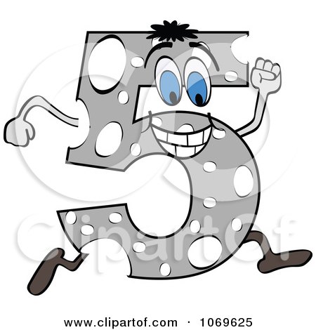 Clipart Running Gray Number 5 - Royalty Free Vector Illustration by Andrei Marincas