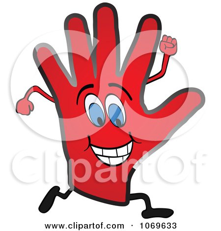 Clipart Running Red Hand - Royalty Free Vector Illustration by Andrei Marincas