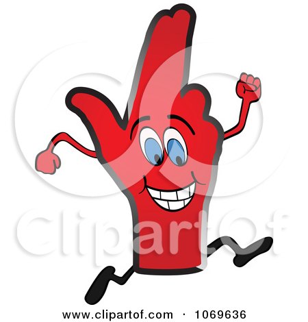 Clipart Running Victory Hand - Royalty Free Vector Illustration by Andrei Marincas