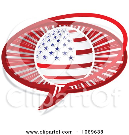 Clipart American Globe Word Balloon - Royalty Free Vector Illustration by Andrei Marincas