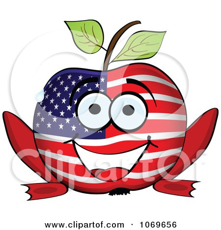 Clipart American Frog Legged Apple - Royalty Free Vector Illustration by Andrei Marincas