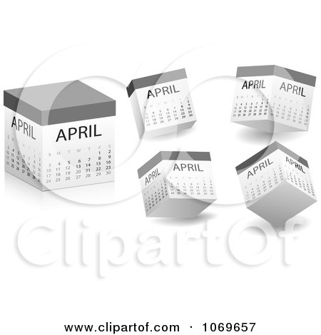Clipart April Calendars - Royalty Free Vector Illustration by Andrei Marincas