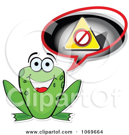 Clipart Frog Announcing A Restriction - Royalty Free Vector Illustration by Andrei Marincas