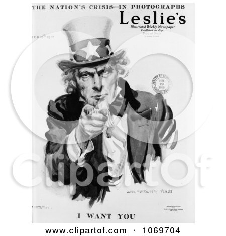 Clipart Of The Nation's Crisis - I Want You - Uncle Sam - Royalty Free Historical Stock Illustration by JVPD