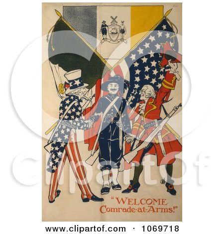 Clipart Of Welcome Comrade-at-Arms! - Uncle Sam - Royalty Free Historical Stock Illustration by JVPD