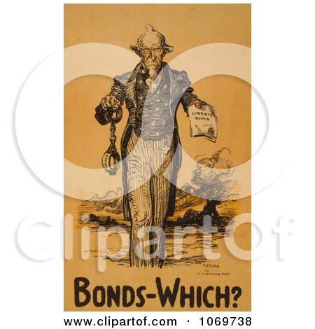 Uncle Sam - Bonds-Which? - Royalty Free Historical Stock Illustration by JVPD