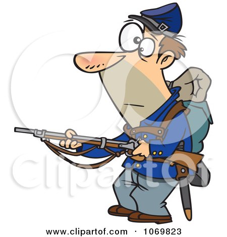 Clipart Union Soldier Holding A Rifle - Royalty Free Vector Illustration by toonaday