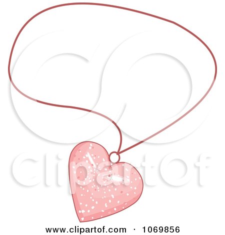 Clipart Necklace With A Pink Heart - Royalty Free Vector Illustration by Pushkin