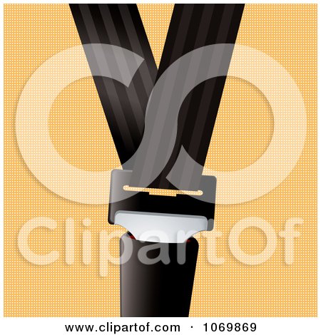 Clipart Seat Belt Buckled Over Orange - Royalty Free Vector Illustration by michaeltravers