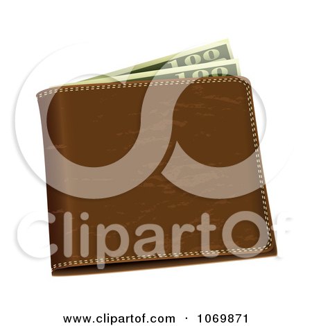 Clipart 3d Wallet With Cash - Royalty Free Vector Illustration by michaeltravers