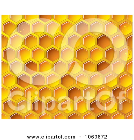Clipart Golden Honeycomb Background - Royalty Free Vector Illustration by michaeltravers