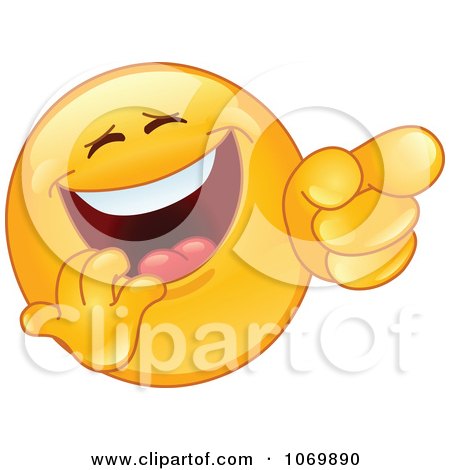 Clipart Laughing And Pointing Emoticon Face - Royalty Free Vector Illustration by yayayoyo