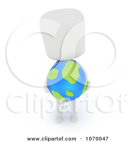 Clipart 3d Student Holding A Desk Globe - Royalty Free CGI Illustration by BNP Design Studio