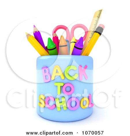 Clipart 3d Back To School Pencil Cup - Royalty Free CGI Illustration by BNP Design Studio