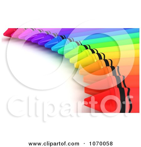 Clipart 3d Row Of Crayons 2 - Royalty Free CGI Illustration by BNP Design Studio