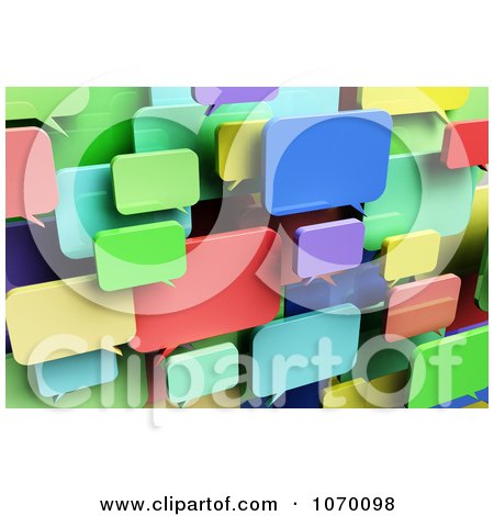 Clipart 3d Colorful Dialog Chat Windows - Royalty Free CGI Illustration by stockillustrations