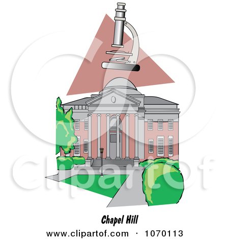 Clipart Microscope Over The University Of North Carolina At Chapel Hill - Royalty Free Vector Illustration by Andy Nortnik
