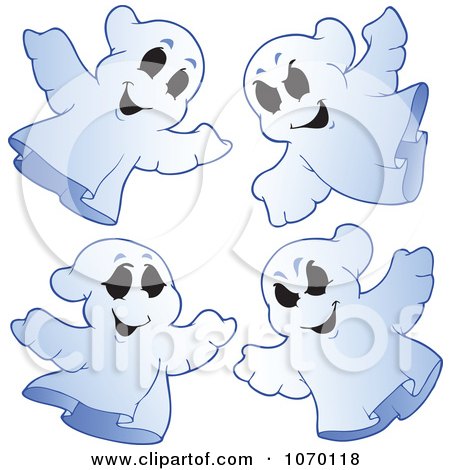 Clipart Spooky Halloween Ghosts - Royalty Free Vector Illustration by visekart