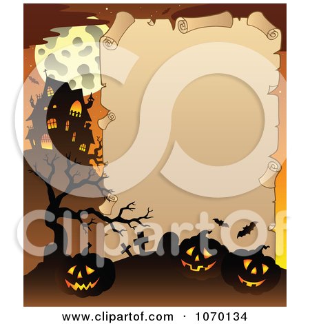 Clipart Halloween Parchment Frame 1 - Royalty Free Vector Illustration by visekart
