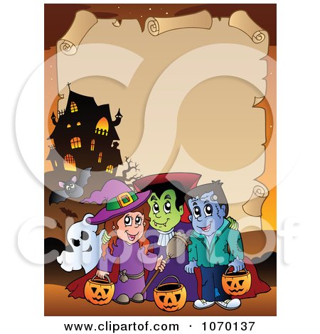 Clipart Halloween Parchment Frame 4 - Royalty Free Vector Illustration by visekart