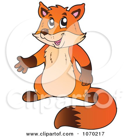 Clipart Presenting Fox - Royalty Free Vector Illustration by visekart