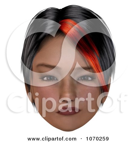 Clipart 3d Mean Girl With A Red Streak In Her Hair 2 - Royalty Free CGI Illustration by Ralf61
