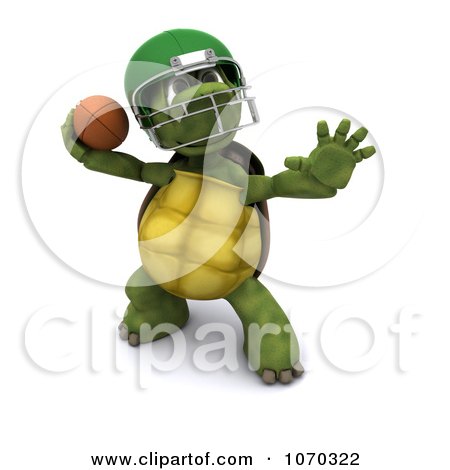 Clipart 3d Tortoise Throwing A Football - Royalty Free CGI Illustration by KJ Pargeter