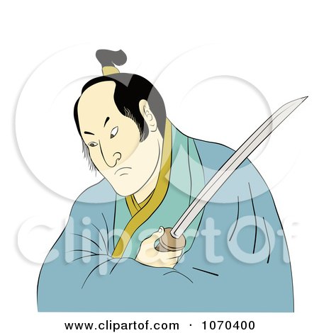 Clipart Samurai Warrior With A Sword - Royalty Free Illustration by patrimonio