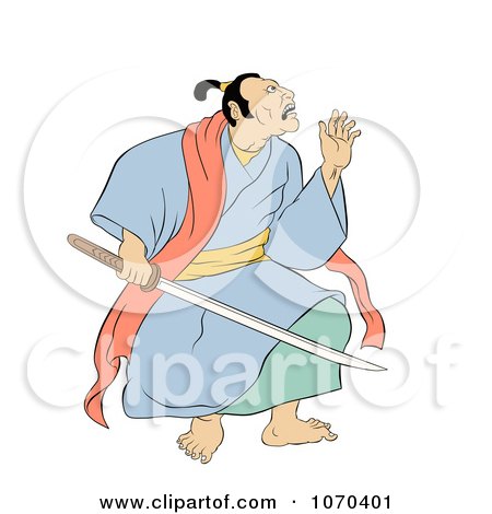 Clipart Samurai Warrior Fighting With A Sword 3 - Royalty Free Illustration by patrimonio