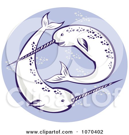 Clipart Swimming Narwhals - Royalty Free Vector Illustration by patrimonio