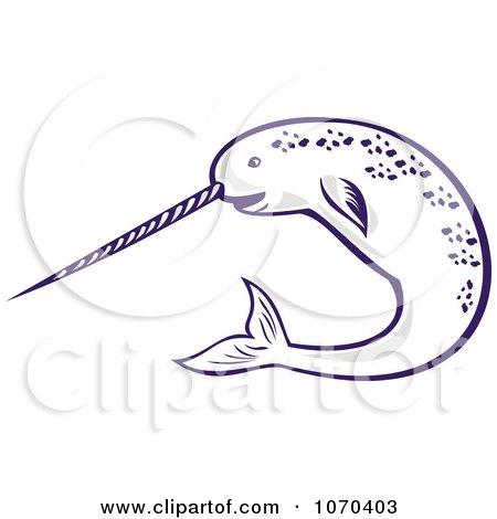 Clipart Swimming Narwhal 1 - Royalty Free Vector Illustration by patrimonio