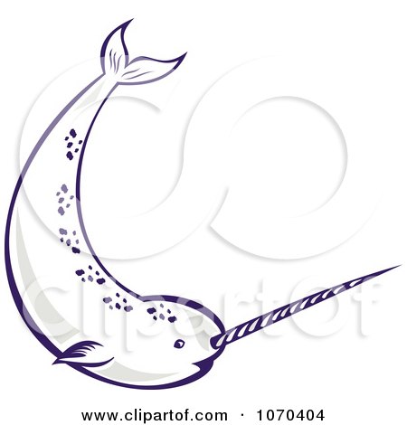 Clipart Swimming Narwhal 2 - Royalty Free Vector Illustration by patrimonio